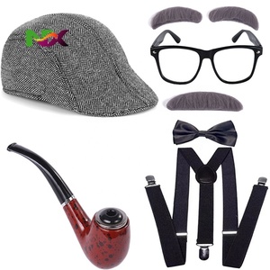 Costume de grand-père à la mode, veste, barbe, nœud papillon, pipe, perruque, accessoires de costume pour la performance - Product Image 4