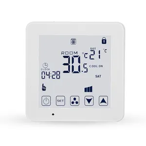 Klima termostatı dokunmatik ekran kontrolü 3 hızlı fan HVAC sistem soğutma sıcaklık kontrol cihazı 230V programlanabilir