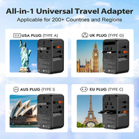 Worldplug 70W GaN chargeur rapide universel C câble de charge adaptateur de prise de voyage international pour téléphone portable 20W pour voyage