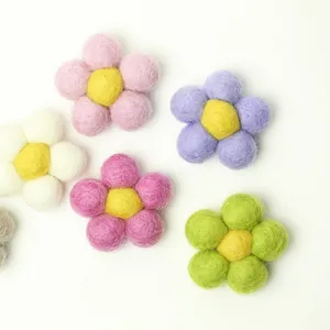 Wool Felt Flowers Felt Daisy Flowers Felt Ball Flowers <strong>Spring</strong> <strong>Decor</strong> - Product Image 1
