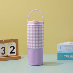 Gobelet isotherme personnalisé en acier inoxydable avec nom et logo, grande capacité, avec poignée, pour cadeaux d'affaires - Product Image 1