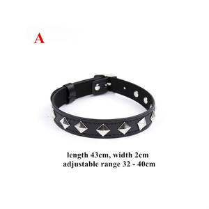 Collar de cuero sintético con remaches Punk, ataduras de Bondage BDSM, fetiche, esclavo de perro, Bondage, cuello - Product Image 2