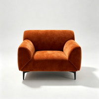 Canapé à accoudoirs pivotants, fauteuil de loisirs en tissu rétro en chenille pour salon, hôtel et appartement
