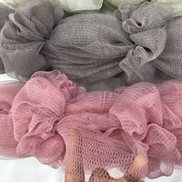 Boule de fleur de bain exfoliante pour soins de la peau, lavage du dos, longue bande, boule de douche en maille