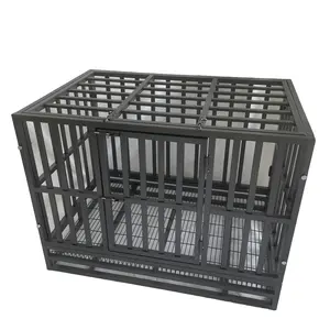 Le plus récent 37 pouces cages pour animaux de compagnie robuste grand fil pliant Cage pour animaux de compagnie pour chien chat maison caisse pour chien en métal