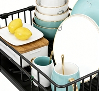 Égouttoir à vaisselle de cuisine moderne en métal à un seul niveau, grand séchoir à vaisselle pour cuisine