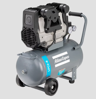 Compresseur d'air portable silencieux ATLAS 2HP 95L avec moteur pour usage domestique, hôtels, alimentation CA, piston sans huile