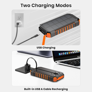 Năng lượng mặt trời ngân hàng điện 50000mAh 100000mAh bên ngoài pin gói kép siêu sáng đèn pin Bảng điều chỉnh Powerbank sạc điện thoại di động - Product Image 6