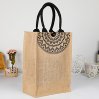 Sac à main en lin pour femmes imprimé de logo personnalisé à la mode Poignée de voyage réutilisable Cadeau Produit commercial Fourre-tout Sac en jute