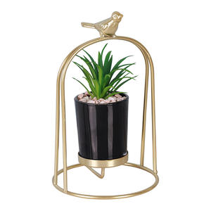 2408 guxiang simulación maceta suculenta Decoración Luz lujo <span class=keywords><strong>hierro</strong></span> arte marco geométrico planta verde hogar porche vela Ho - Product Image 1