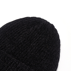 New Fashion Thickened <b>Warm</b> Chenille Knitted Beanie Custom Black Color 3D Embroidered Winter Cold <b>Hat</b> <b>for</b> Women <b>Men</b> <b>for</b> Travel - Product Image 6