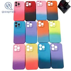 New Camera Protective Rainbow Gradient Color Hard TPU Mobile Phone Case For IPhone 14 13 12 Pro Max