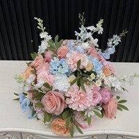 Boule de fleurs PPS de qualité supérieure, 30 cm, rose, bleu, multicolore, arrangement floral pour la décoration de table de mariage ou d'événement