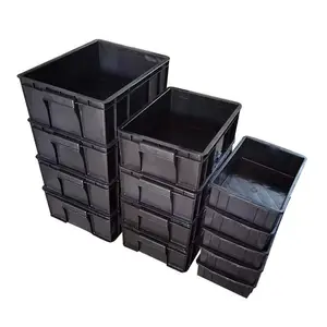 टिकाऊ इलेक्ट्रॉनिक घटक काले प्रवाहकीय भंडारण डिब्बे के लिए Antistatic कंटेनर ट्रे ESD प्लास्टिक बॉक्स पीसीबी श्रीमती कारखानों