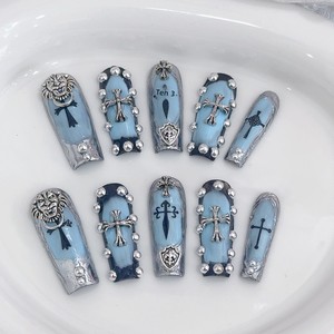 Uñas Postizas Hechas a Mano Estilo Y2K para Chicas Modernas, Diseño <span class=keywords><strong>Dulce</strong></span> y Genial con Corazón Abigail - Product Image 3