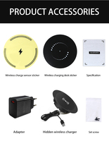 20W pour Qi Chargeur sans fil Mobilier de bureau intégré Chargeur de bureau 15W avec protection OTP & OVP pour téléphone mobile