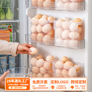 Boîte de rangement transparente pour réfrigérateur Kashiwamonoya, qualité alimentaire, pour légumes, fruits, œufs, organiseur de tiroir, ensemble de séparateurs - Product Image 4