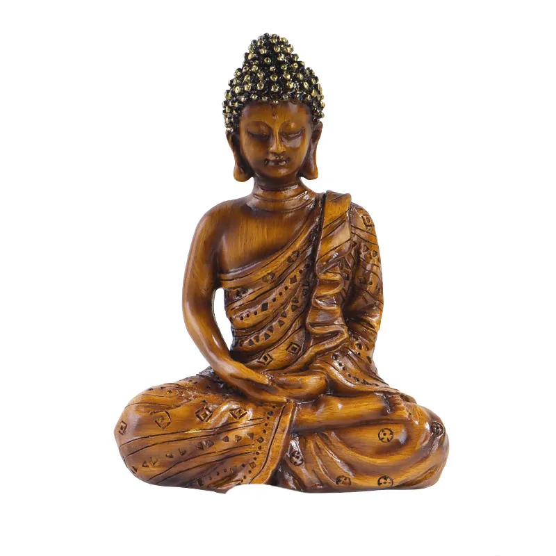 Penjualan laris kerajinan resin patung Buddha tiruan, dekorasi dan ornamen desktop ruang tamu