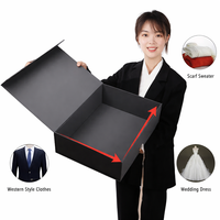 Emballage en carton sur mesure, boîte cadeau pliable magnétique de luxe de grande taille pour le rangement des vêtements et des couvertures