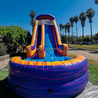 Prix de gros, toboggan aquatique commercial de couleur jaune, équipement de location pour événements, toboggans gonflables pour la location de fêtes