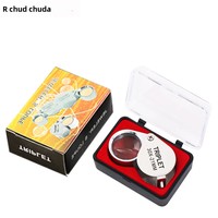 Chuda 1152 30X21 High-Magnification Metal Folding Portable Handheld 10x20 Glass Lens Jewelry Appraisal Magnifier