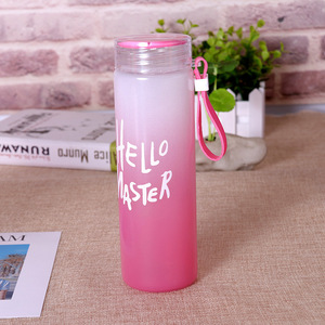 Frosted Glass 400ml Gradient Lightweight <strong>Water</strong> <strong>Container</strong> Student Couple Frosted Glass <strong>Water</strong> Bottle Kids Light Bottle - Product Image 3