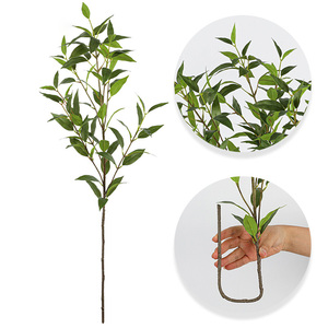 Décorations de Plantes Artificielles Feuille de Peuplier Rouge à Branche Unique, Vente en Gros de Verdure Artificielle pour la Décoration Intérieure - Product Image 4