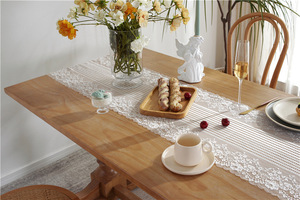 <span class=keywords><strong>Camino</strong></span> <span class=keywords><strong>de</strong></span> <span class=keywords><strong>Mesa</strong></span> Romántico <span class=keywords><strong>de</strong></span> Jacquard Blanco y Negro con Encaje Floral, <span class=keywords><strong>de</strong></span> Lujo y Alta Calidad, <span class=keywords><strong>para</strong></span> Decoración <span class=keywords><strong>de</strong></span> Bodas y Banquetes - Product Image 5