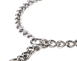 Collar de perro de acero inoxidable duradero personalizable, patrón sólido, cadena P personalizada, cadena de cuello retorcido para mascotas - Product Image 3