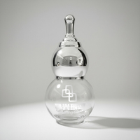 Flacon en verre transparent scintillant de luxe de 10 ml en forme de gourde avec bouchon à vis personnalisable pour huile essentielle, sérum de soin de la peau, sérigraphie