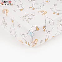 Parure de lit bébé personnalisée OEM en gros, drap-housse doux et respirant pour nouveau-né unisexe, imprimé fantaisie