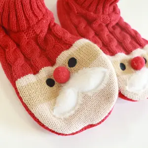Noel kış kadın kat çorap bulanık terlik akrilik rahat Sherpa kapalı çorap
