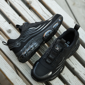 Scarpe Antinfortunistiche da Uomo Nere con Punta in Acciaio Antiurto e Antiperforazione, Sportive, Alla Moda, Resistenti all'Usura per Lavoro Industriale. - Product Image 1