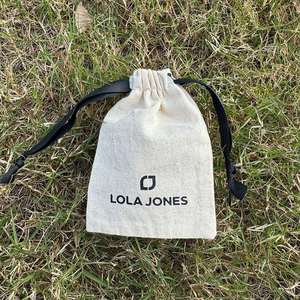 Organic Cotton Customizable Biodegradable Drawstring Dust <b>Bag</b> for Packaging and Gift Use with Ribbon <b>Strings</b> and Stickers - Product Image 1