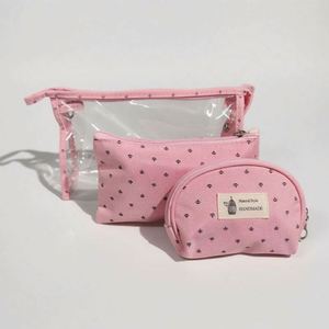 Nouvelle trousse de maquillage portable imperméable avec logo personnalisé, 3 pièces, fermeture éclair, sac de rangement cosmétique en PVC - Product Image 1