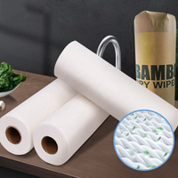 Rouleau de fibre de bambou chiffon de nettoyage réutilisable lavable cuisine ménage lingettes de nettoyage