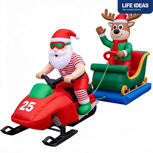 Tobogán Inflable Moderno para Jardín con Diseño de Santa Claus, Muñeco de Nieve y Reno, Decoración Impermeable para Exteriores, Patio, Jardín, Fiestas - Product Image 5