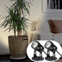 Projecteur LED 5W pour plantes, IP65, à piquer, éclairage extérieur pour jardin et aménagement paysager, avec interrupteur au pied, prise US EU UK