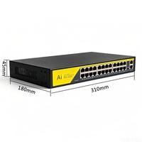 Switch PoE Gigabit de 320W con 24+2 Puertos, Switch de Red Inteligente con VLAN e IA de 320W y 24 Canales para Cámaras IP de CCTV, Vigilancia y Seguridad, Venta al Por Mayor B2B