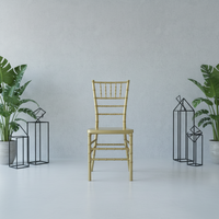 Chaise Chiavari de luxe avec dossier au design spécial, empilable, en plastique, pour événements extérieurs et restauration