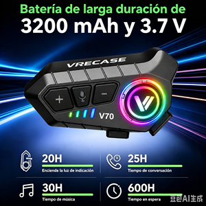 Interfono Bluetooth V70 per Casco Moto, Comunicazione Wireless a Mani Libere con Microfono, Audio e Chiamate per Motociclisti - Product Image 6