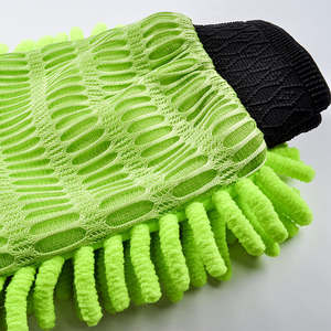 Gant de nettoyage automobile premium en chenille, un côté en tissu maillé, l'autre côté anti-rayures - Product Image 4