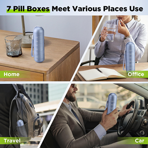 Customizable 7-Day Compact Aluminum Alloy Travel Pill <b>Box</b> Portable <b>Waterproof</b> Home <b>Storage</b> & Organization Medicine <b>Box</b> - Product Image 6