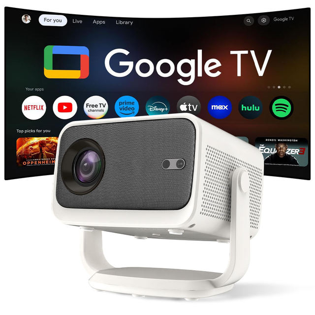 OEM ODM Wholesale Custom LCD LED Smart Projector 1080P 4K Supported Portable WiFi 6 Built-in Speakers 2GB RAM Google TV Home