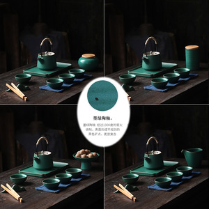Shangyan Kung Fu Tea <b>Set</b> One <b>Teapot</b> Four Cups Small <b>Set</b> <b>Chinese</b> Style Pottery Home Afternoon Tea Without Lid - Product Image 5