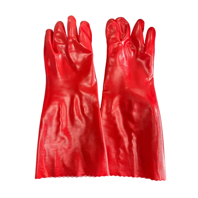 Подгонянные 40 см фабричные перчатки для мытья рыбы длинные перчатки из ПВХ водонепроницаемые рыболовные красные перчатки