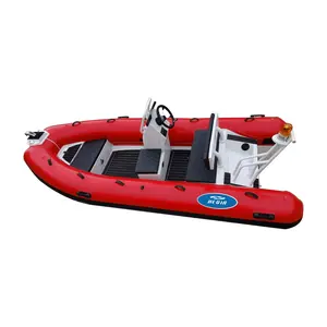 CE 8 capacity alu rib 420 orca hypalon deep-v aluminum rigid hull inflatable rib boat with 4-stroke 20HP motor