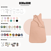 Sac de couchage pour bébé Hongbo, fabricant de marques privées, bouton, impression de logo personnalisé, sac de couchage en mousseline de coton pour bébé de 0 à 24 mois