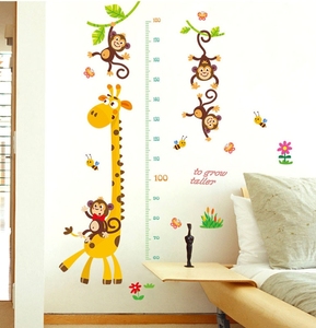 Gline准备发货快乐可爱的女孩可拆卸聚氯乙烯儿童身高测量墙贴儿童卧室 - Product Image 6