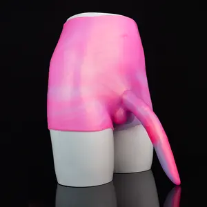 FAAK Silicone wearable pants animal lesbian solid silicone leather trousers and women's adult sex toys stretchable